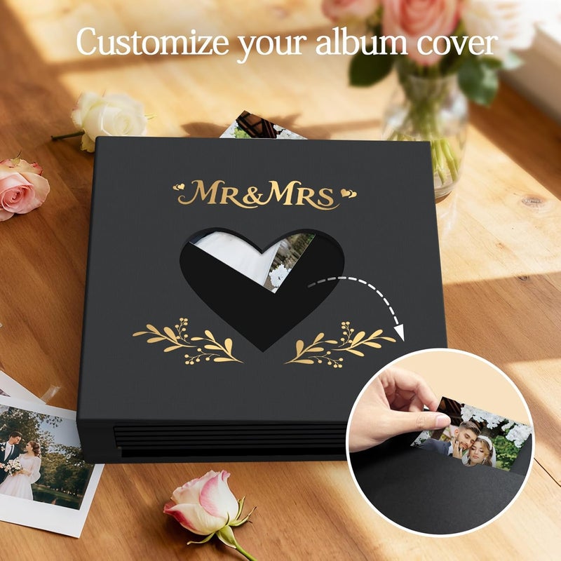 barsone Linen Wedding Photo Album 4x6 with 400 Pockets(Large Capacity Customizable Memory Book, Custom Engraved Cover, Bridal Photo Album for Engagement, Gifts & Memory Keepsake) - Image 3